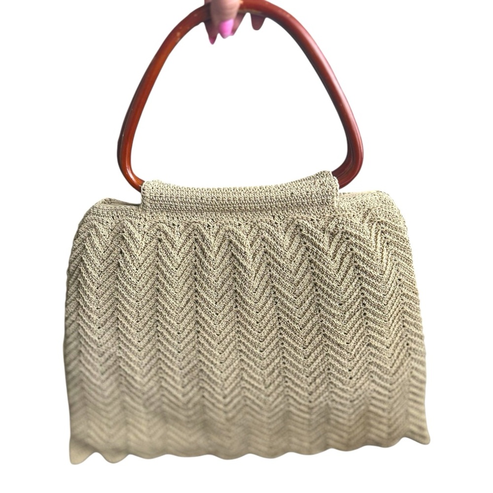 Women’s Vintage Nine West Knitted Bag OS Tan